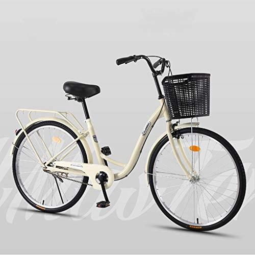 City : Bove Fahrrad Single-Speed Leicht Und Stabil Scheibenbremsen Stoßdämpfer Citybike Unisex Retro Fahrrad-24inch-G