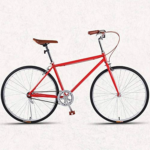 City : Bove Vintage 26 Inch Citybike Scheibenbremsen Stoßdämpfer Leicht Und Stabil Fahrrad Unisex-Single-Speed-D