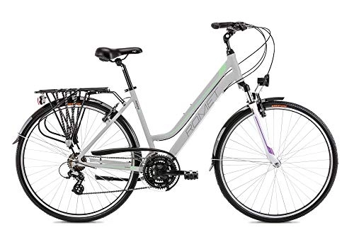 City : breluxx® 28 Zoll ALU Trekking Damenfahrrad Citybike FS - Gazela 1, grau grün, Model 2021