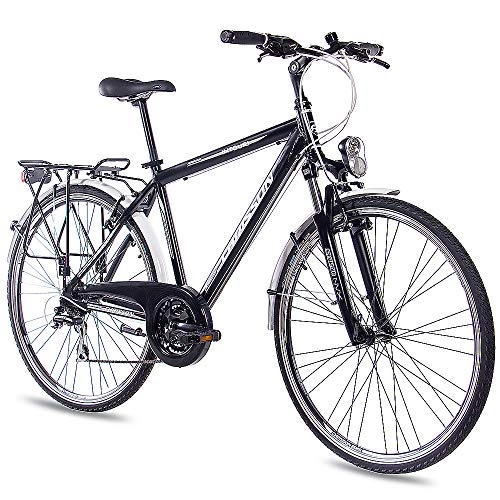 City : CHRISSON 28 Zoll City Bike Herrenrad INTOURI mit 24G ACERA schwarz matt Gabel: Suntour
