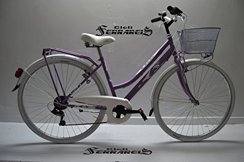 City : Cicli Ferrareis Fahrrad Trekkingrad für Damen, 28 Stahl, 6 V, glitzernd, personalisierbar