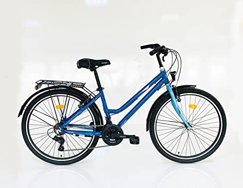 City : Corelli Unisex-Adult Bicycle Fahrrad 26"-SHIWERS, Aluminium Rahmen, Starrgabel, Blau, One Size
