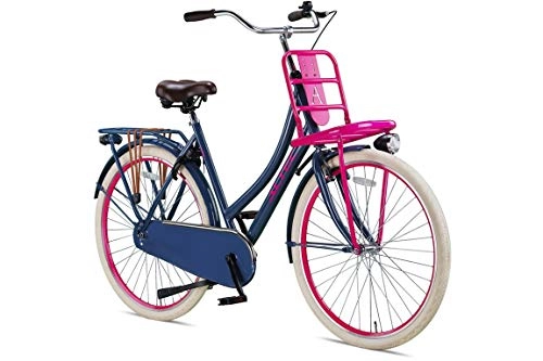 City : Damen Hollandrad 28 Zoll Hooptec grau-blau-Pink 50 cm