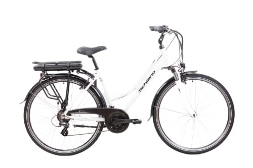 City : F.lli Schiano E-Ride 28 Zoll City E-bike mit 250W Motor, 21-Gang-Getriebe, für Damen in Weiss