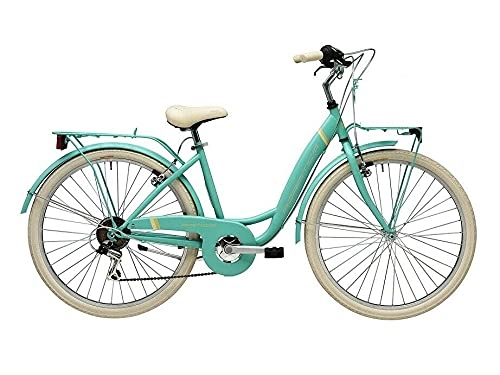 City : Fahrrad für Damen, 26 Zoll, Panda, Shimano, 6 V, Grün