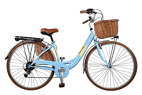 City : Fahrrad Venus Stadt Süßes Leben von Canellini Vintage Citybike Shimano ctb Retro (Hellblau)