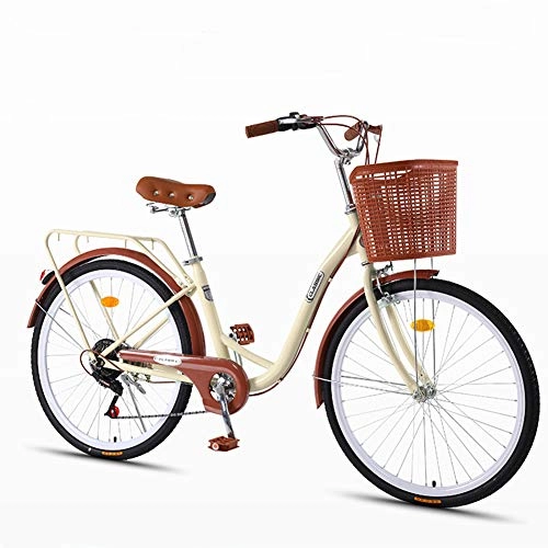 City : GHH Mädchen-Damen-Cityfahrrad -24 Zoll 7 Geschwindigkeit Komfort Fahrrad Rad Bike mit Korb + Gepäckträger