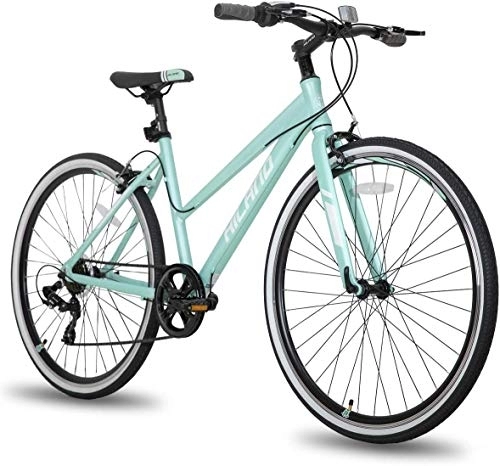 City : Hiland Hybrid Fahrrad Urban City Pendler Fahrrad für Frauen Komfortables Fahrrad 700C Räder mit 7 Geschwindigkeiten