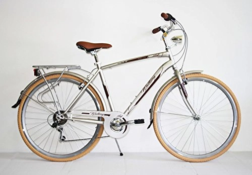 City : IBK Trekkingrad, City Bike für Herren, 71 cm (28 Zoll), Stahlrahmen, 7-Gang-Schaltung von Shimano, Herren, champagner