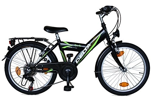City : Kinderfahrrad 20 Zoll DELTA Fahrrad 6 Gang Shimano Schaltung StVZO tauglich schwarz / grün