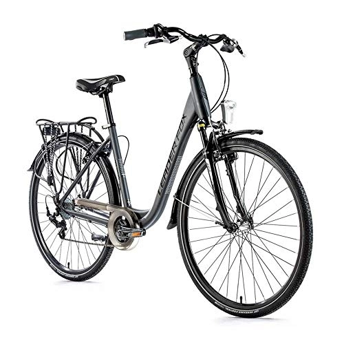City : Leaderfox Velo MUSCULAIRE City Bike 28 Leader Fox Region 2021 Mixte GRIS MAT 7V Cadre ALU 19 POUCES (Taille Adulte 175 à 183 cm)