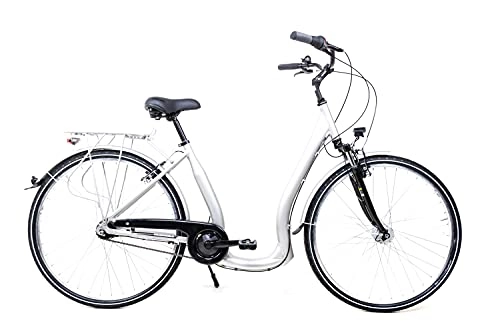 City : leichtes Easy Boarding City Bike Shimano 7 Gang Nexus Nabendynamo LED Silber