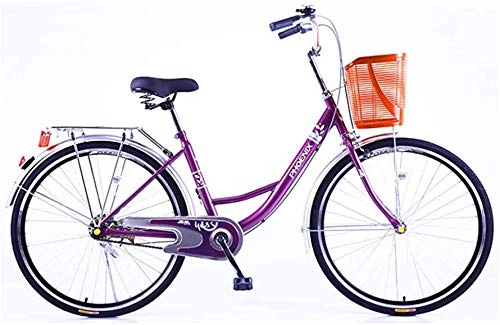 City : LJXiioo Damen Beach Cruiser Fahrrad, Classic Comfort Bike mit schwarzem Sitz und Griffen, Stahlrahmen, Aluminium-Linear-Handbremsen, D, 26IN