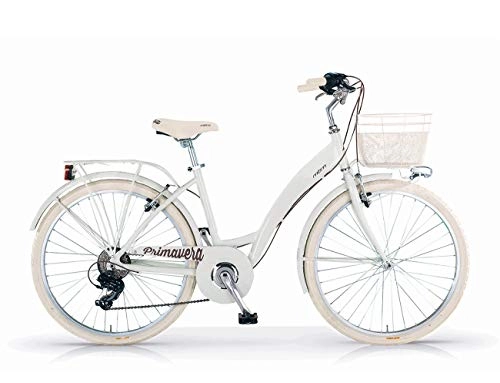 City : MBM Primavera Mono 28 All 6 V, Unisex-Fahrrad für Erwachsene, elfenbeinfarben, A11, XX