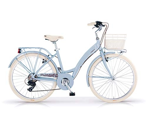 City : MBM Primavera Mono 28 All 6 V, Unisex-Fahrrad für Erwachsene, Hellblau A25, XX