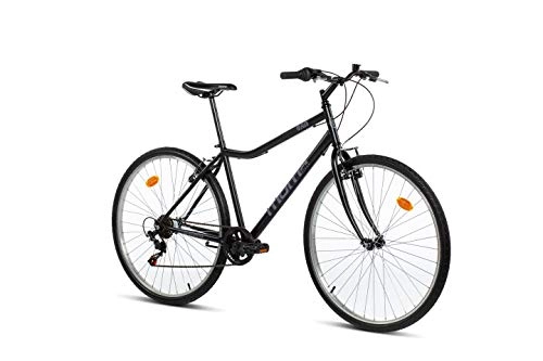 City : Moma Bikes Erwachsene BI280NUN Trekking Fahrrad, 280 28 Zoll, Aluminium, Shimano 6 V, V-Brake Bremsen, Schwarz, Unic Size