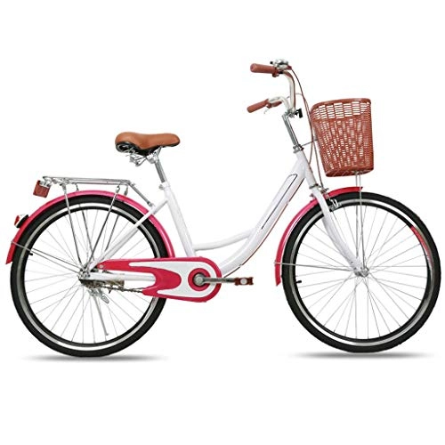 City : NIUYU Single Speed Fahrrad, Ultraleicht City Commuter Citybike Scheibenbremsen Cityrad für Herren Und Damen Unisex-rot-26Zoll
