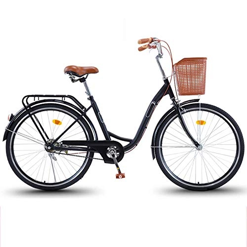 City : NIUYU Single Speed Fahrrad, Ultraleicht Damen City Commuter Fahrrad Retro Citybike für Unisex Schüler-C-26Zoll