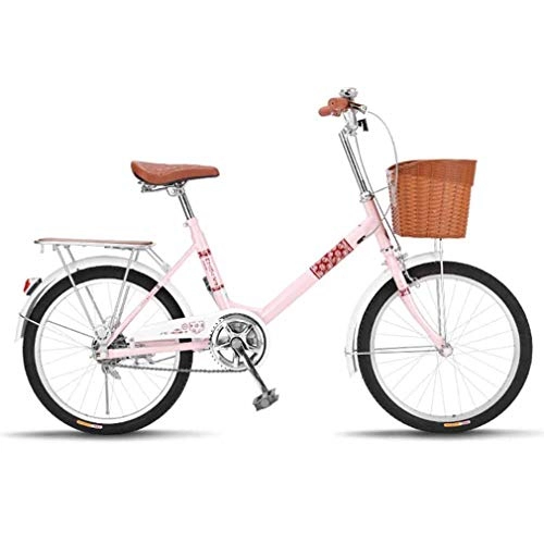 City : NYPB Praktisches Cityfahrrad für Frauen, ab 150 cm(20inch) Damen-Citybike mit Rücktrittbremse Citybike mit Korb Bequemes Kissen Halber Bremshebel aus Aluminium, Youth pink 20inch