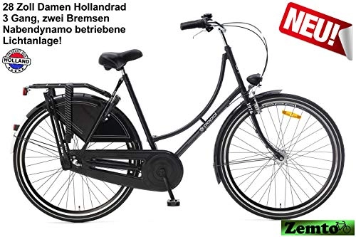 City : Pezier Omafiets Damenrad 28 Zoll schwarz 3 Gang mit Nabendynamo, 50 cm