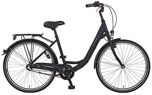 City : Prophete Unisex – Erwachsene GENIESSER 9.3 City Bike 26" Cityfahrrad, schwarz matt, RH 45 cm