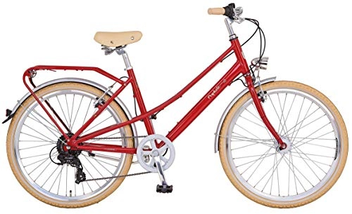 City : Prophete Unisex – Erwachsene GENIESSER Retro City Bike 26" Cityfahrrad, Uni rot, RH 45 cm