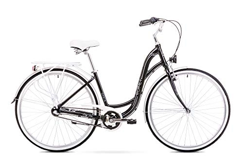 City : Romet SONATA 2.0 City Bike 28 Zoll Stadtfahrrad Fahrrad Citybike Cruiser Hollandrad Shimano 3 Gang 17 Zoll Aluminium Rahmen schwarz-grau