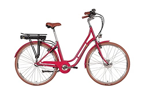 City : Saxonette Style Plus 2.0-28'' Retro E-Bike Pedelec 7 Gang (dunkelrot glänzend)