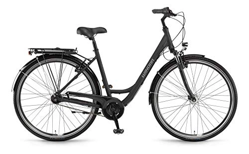 City : Winora Hollywood N7 Trekking Bike 2021 (28" Einrohr 45cm, Schwarz matt)