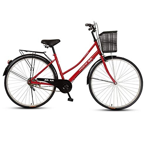 City : XIAOFEI Fahrrad 26 Zoll Männer und Frauen, leichtes Pendeln von Ihnen selbst Gewöhnliche Stadt Erwachsene Freizeit Student Fahrrad, 26 Zoll hohe Konfiguration, Rot, 26