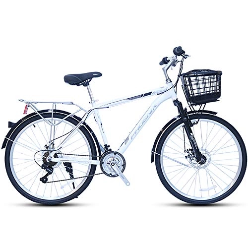 City : ZZD 26-Zoll-21-Gang-Pendlerfahrrad für Erwachsene, leichte Leichtmetall-Rennräder für Herren und Damen aus Aluminiumlegierung mit stoßdämpfenden Vorderradgabeln und Shimano-Schaltung