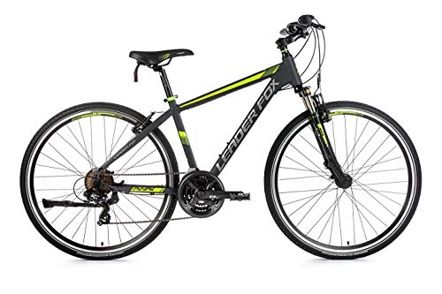 Cross Trail und Trekking : 28 Zoll Alu Leader Fox Crosser MTB Herren Fahrrad Crossrad Mountain Bike RH 44cm schwarz grün