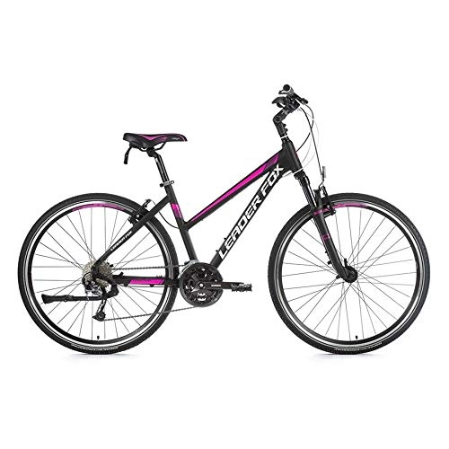 Cross Trail und Trekking : 28 Zoll Leader Fox Toscana Lady Cross Bike MTB Shimano 27 Gang V-Brake schwarz pink 46cm