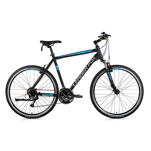 Cross Trail und Trekking : 28 Zoll Leader Fox Viatic Gent Cross Bike MTB Shimano 21 Gang schwarz blau Rh 52 cm