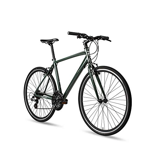 Cross Trail und Trekking : 6KU Canvas Hybrid Bike, 24-Speed Urban City Commuter Bicycle-Green-Large, Deep Forest, 53cm / Large