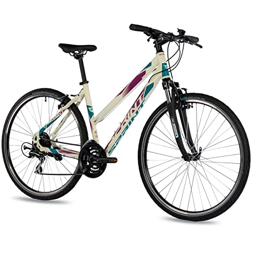 Cross Trail und Trekking : Airtracks Damen Trekking Fahrrad 28 Zoll Cross Bike Sprint Sintero Shimano Acera 24 Gang Weiß - Rahmenhöhen 44cm und 48cm - Modelljahr 2022 (44cm (Körpergröße 150-160cm))