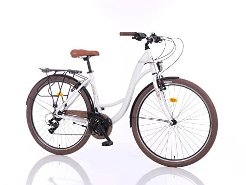 Cross Trail und Trekking : City Bike X-5 Hardtail Shimano Schaltung Fahrrad Damenrad Trekkingrad Fitness Bike (Weiß)