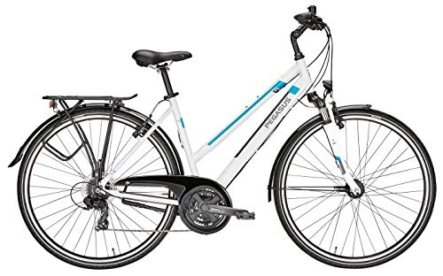 Cross Trail und Trekking : Damen Fahrrad 28 Zoll weiß - Pegasus Piazza Citybike - Shimano Kettenschaltung, STVZO Beleuchtung