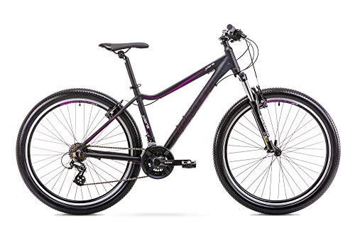 Cross Trail und Trekking : ROMET Damen Jolene Mountainbike, schwarz, Größe S Aluminium Rahmen 27 MTB Mountain Bike Crossbike Fahrrad Shimano 21 Gang 15 Zoll