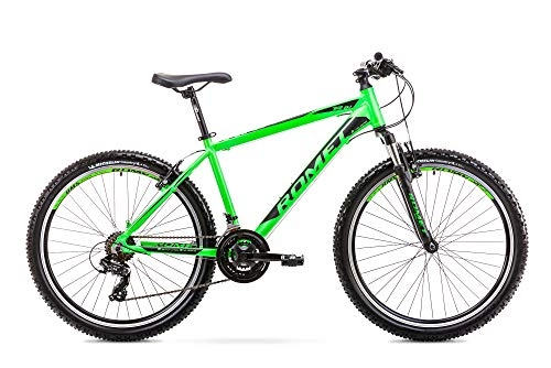 Cross Trail und Trekking : Romet RAMBLER R6.1 MTB Bike 26 Zoll MTB Fahrrad Mountain Bike Crossbike Fahrrad Shimano 21 Gang 17 Zoll Aluminium Rahmen schwarz-grün