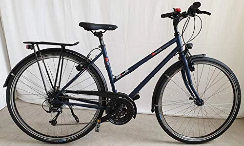 Cross Trail und Trekking : vsf fahrradmanufaktur T-300 Shimano Deore 27-G HS22 Trekking Bike 2020 (28" Damen Trapez 50cm, Midnight matt)