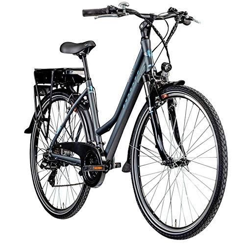 Cross Trail und Trekking : Zündapp E-Bike Trekking 700c Green 7.7 Pedelec Trekkingrad Damen 28 Zoll Touren (grau / blau, 48 cm)