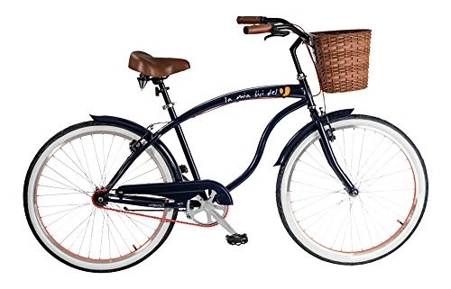 Cruiser : B-BIKE 'Fahrrad becruiser Limited Edition + Korb Rollen 26 blau \ Orange
