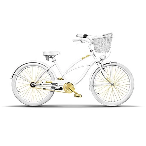 Cruiser : Damen Fahrrad 26 Zoll Komfort DamenFahrrad Beachcruiser Retro Look Vintage Cruiser Bike Frau Rad Aluminium Rahmen