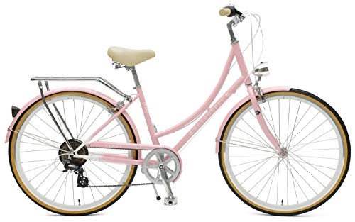 Cruiser : Retrospec Damen Venus-7 Step-Thru Seven-Speed Urban Commuter City Bicycle, Millennial Pink, M