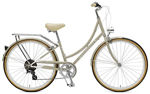Cruiser : Retrospec Damen Venus-7 Step-Thru Seven-Speed Urban Commuter City Bicycle, Taupe, Small