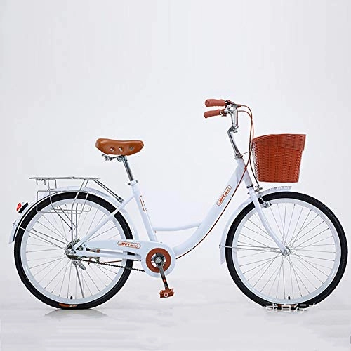 Cruiser : XUELIAIKEE Klassisch Strand Cruiser Bike Freestyle Fahrrad, 20 24 26 Inch Aluminium-räder Frauen's Fahrrad Retro-Fahrrad Mit Anti-schlittern Tragen-resistent Reifen-Weiß 20 Zoll
