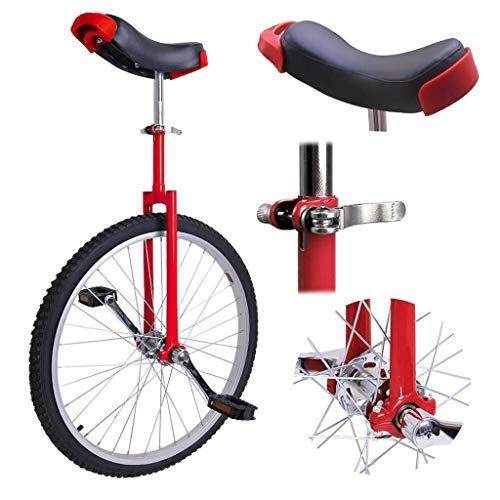 Einräder : 16"Red Unicycle Cycling Scooter Circus Bike rutschfeste Reifenbalancierübung
