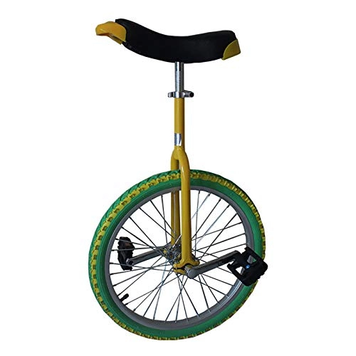 Einräder : 18 / 16-Zoll-Rad-farbiges Einrad, für Kinder / Jugendliche / Kind (Alter von 7-15 Jahren) mit dichtem Butylreifen, Mode-Bilanz für den Außenbereich (Color : Yellow+Green, Size : 16INCH)