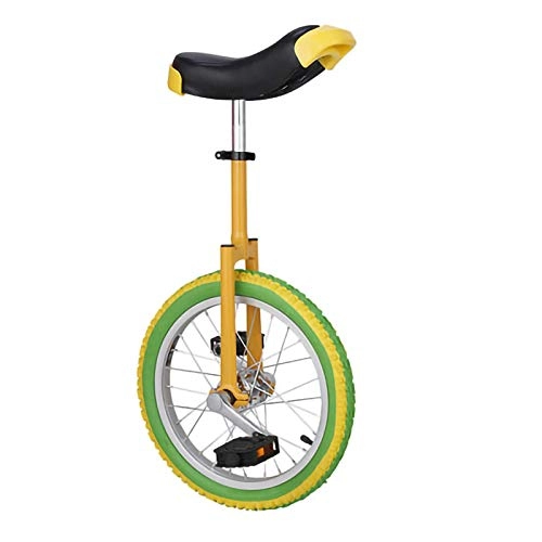 Einräder : 18-Zoll-Farb-Wheeled Unicycle Anti-Rutsch-Einrad for Outdoor Sport Fitness Übung, gelb-grün (Color : Yellow and Green, Size : 18Inch)